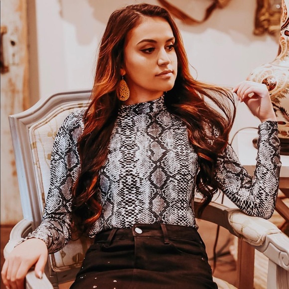 Snake Skin Mock Turtleneck | Poshmark